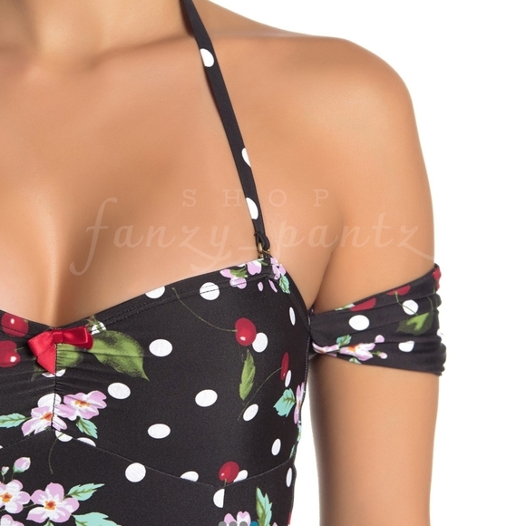 Betsey Johnson One Piece Swim, Black Cherry, New without Tag - Picture 4 of 6